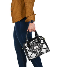 Samoa Polynesian Shoulder Handbag - Samoa White Seal with Polynesian Tattoo - Polynesian Pride