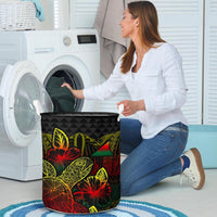 Tokelau Laundry Basket - Polynesian Turtle Hibiscus Reggae - Polynesian Pride