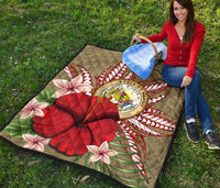 Hawaii Polynesian Coat Of Arm Tropical Premium Quilt - AH - Polynesian Pride