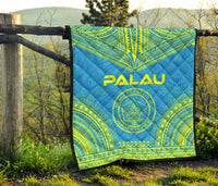 Palau Premium Quilt - Palau Seal Polynesian Chief BLue Version - Polynesian Pride