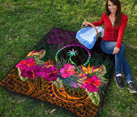 Chuuk Premium Quilt - Summer Hibiscus - Polynesian Pride