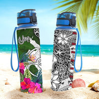 Yap Hydro Tracking Bottle White - Turtle Plumeria Banana Leaf - Polynesian Pride