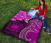 Samoa Premium Quilt - Samoa Seal Wave Style (Pink) - Polynesian Pride