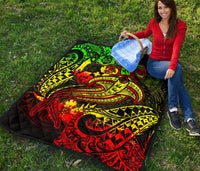 Tonga Premium Quilt - Reggae Shark Polynesian Tattoo - Polynesian Pride