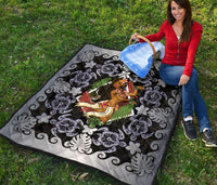 Hawaii Polynesian Premium Quilt - Hawaiian Dancing Girl Silver - Polynesian Pride