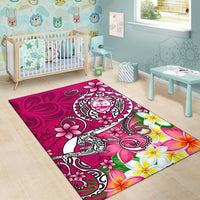 Guam Area Rug - Turtle Plumeria (Pink) - Polynesian Pride