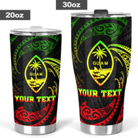 Guam Polynesian Custom Personalised Tumbler - Reggae Tribal Wave - Polynesian Pride