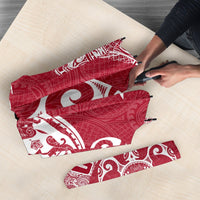 Guam Umbrella Turtle Coat of Arms Polynesian Pattern White Red - Polynesian Pride