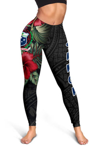 Samoa Polynesian Leggings - Hibiscus Coat of Arms - Polynesian Pride