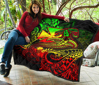 Polynesian Wallis and Futuna Premium Quilt - Reggae Shark Polynesian Tattoo - Polynesian Pride