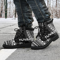 Tuvalu Leather Boots - Polynesian Black Chief Version - Polynesian Pride