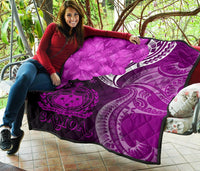 Samoa Premium Quilt - Samoa Seal Wave Style (Pink) - Polynesian Pride