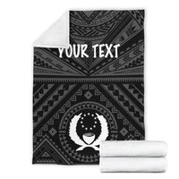 Pohnpei Personalised Premium Blanket - Pohnpei Seal With Polynesian Tattoo Style ( Black) - Polynesian Pride