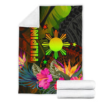 The Philippines Polynesian Premium Blanket - Hibiscus and Banana Leaves - Polynesian Pride