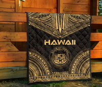 Hawaii Premium Quilt - Hawaii Seal Polynesian Chief Gold Version - Polynesian Pride