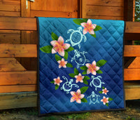 Turtle Polynesian Plumeria Premium Quilt - Polynesian Pride