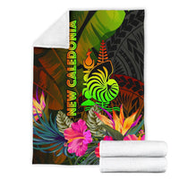 New Caledonia Polynesian Premium Blanket - Hibiscus and Banana Leaves - Polynesian Pride