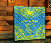 Palau Premium Quilt - Palau Seal Polynesian Chief BLue Version - Polynesian Pride