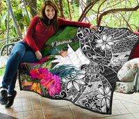 Nauru Premium Quilt - Turtle Plumeria Banana Leaf - Polynesian Pride