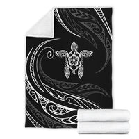 Hawaii Turtle Hibicus Premium Blanket - Frida Style - White - Polynesian Pride