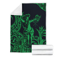 Polynesian Hawaii Premium Blanket - Hula Girl Green - Polynesian Pride