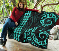 Hawaii Kakau Green Polynesian Premium Quilt - Polynesian Pride