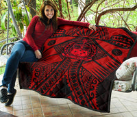 Samoa Polynesian Premium Quilt - Samoa Red Seal with Polynesian Tattoo - Polynesian Pride