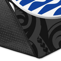 Tahiti Area Rug - Tahiti Seal Polynesian Patterns Plumeria (Black) - Polynesian Pride