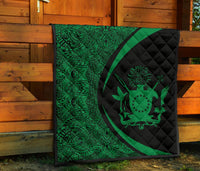Cook Islands Coat Of Arms Polynesian Premium Quilt - Circle Style - 08 - Polynesian Pride
