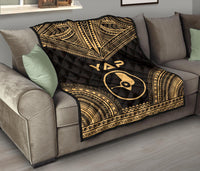 Yap Premium Quilt - Yap Flag Polynesian Chief Gold Version - Polynesian Pride