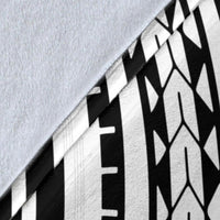 CNMI Premium Blanket - CNMI Coat of Arms & Polynesian Tropical Flowers White - Polynesian Pride