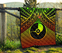 Polynesian Yap Premium Quilt - Reggae Vintage Polynesian Patterns - Polynesian Pride