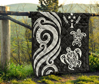 Kosrae Premium Quilt - White Tentacle Turtle - Polynesian Pride