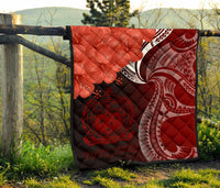 Samoa Custom Personalised Premium Quilt - Samoa Seal Wave Style (Red) - Polynesian Pride