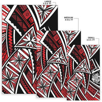 New Caledonia Area Rug - Tribal Flower Special Pattern Red Color - Polynesian Pride