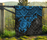 Yap Polynesian Premium Quilt - Blue Turtle - Polynesian Pride