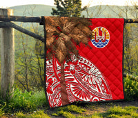 French Polynesia Premium Quilt - Palm Tree Polynesian Pattern - Polynesian Pride