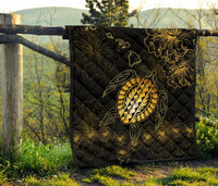 Hawaiian Turtle Hibiscus - Premium Quilt - Flora Style - Polynesian Pride