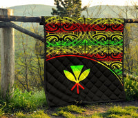 Hawaii Polynesian Premium Quilt - Reggae Kanaka Maoli Curve Version - Polynesian Pride