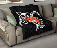 Plumeria Polynesia Orange Premium Quilt - Polynesian Pride