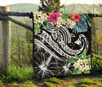 Papua New Guinea Polynesian Premium Quilt - Summer Plumeria (Black) - Polynesian Pride