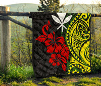 Hawaii Premium Quilt - Kanaka Maoli Hibiscus Flowers - Polynesian Pride