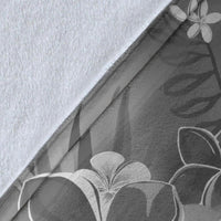 Pohnpei Premium Blanket - Humpback Whale with Tropical Flowers (White) - Polynesian Pride