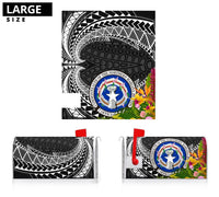 Northern Mariana Islands Mailbox Cover - Tropical Flowers Style - Polynesian Pride