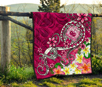 Samoa Premium Quilt - Turtle Plumeria (Pink) - Polynesian Pride
