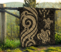 Kosrae Premium Quilt - Gold Tentacle Turtle - Polynesian Pride