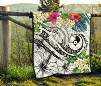 YAP Polynesian Premium Quilt - Summer Plumeria (White) - Polynesian Pride