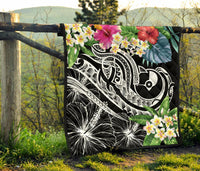 YAP Polynesian Premium Quilt - Summer Plumeria (Black) - Polynesian Pride