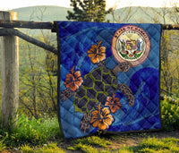 Hawaii Seal Hibiscus Ocean Pin Light Turtle Sea Premium Quilt - Polynesian Pride