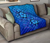 Turtle Hibiscus Ocean Premium Quilt - Polynesian Pride